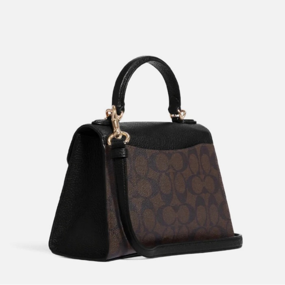 Coach Pepper Satchel Crossbody Purse, Signature Canvas / Leather, C7226 - Picture 15 of 16